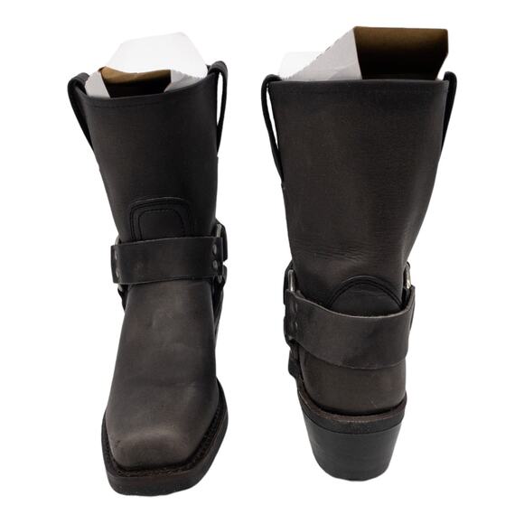 Frye Smoke Harness 8R Leather Distressed Square Toe Ankle Boots 5.5 - Picture 7 of 13